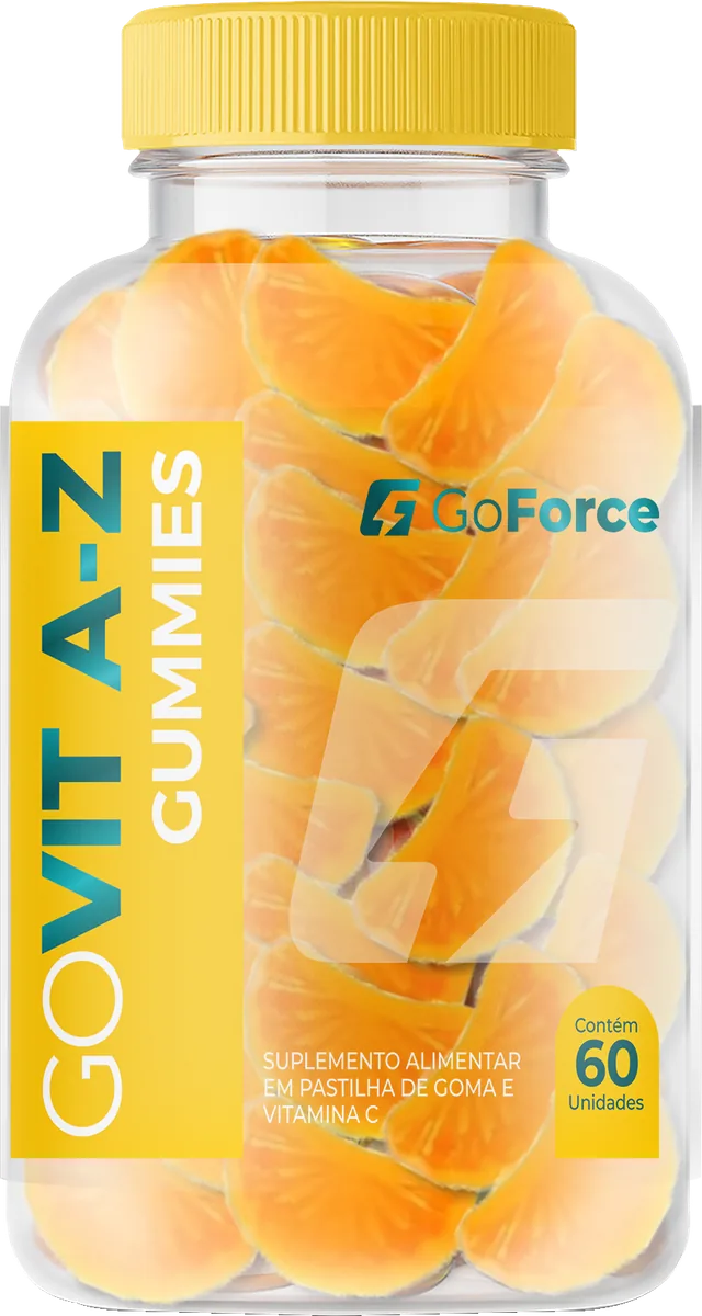 Pote de GoVit A-Z Gummies com 60 unidades